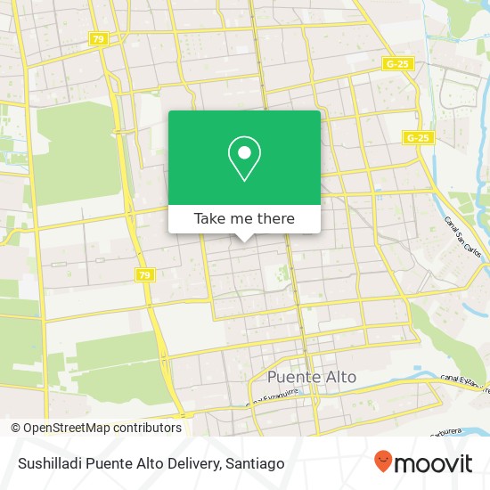 Sushilladi Puente Alto Delivery map