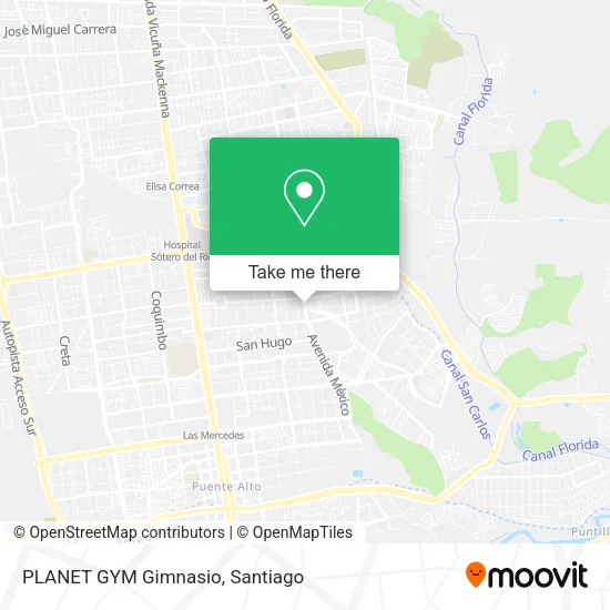 PLANET GYM Gimnasio map