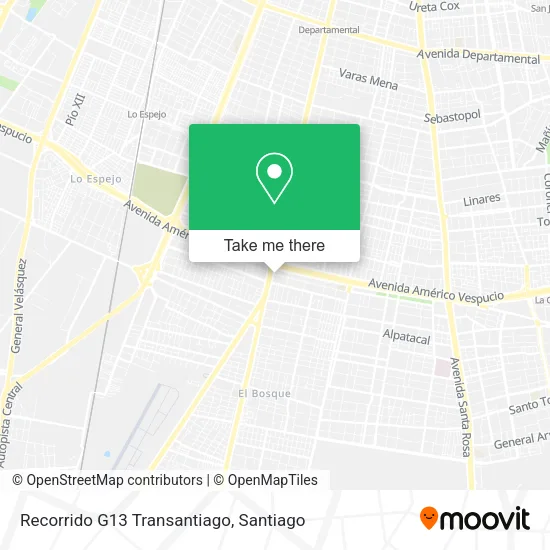 Recorrido G13 Transantiago map