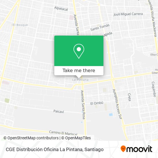 CGE Distribución Oficina La Pintana map