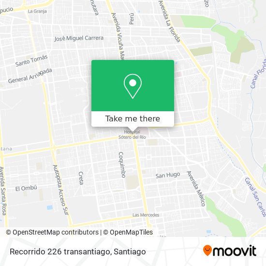Recorrido 226 transantiago map