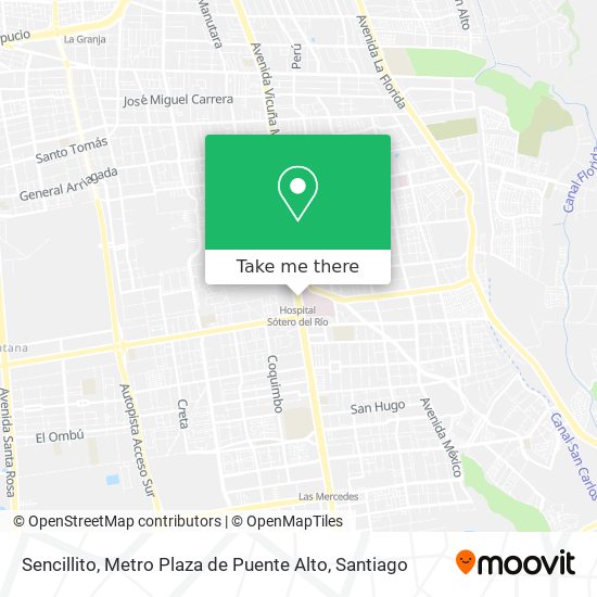 Sencillito, Metro Plaza de Puente Alto map