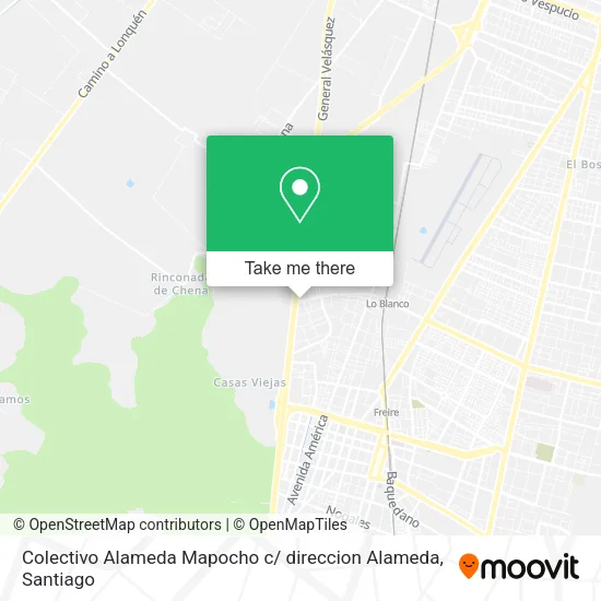 Colectivo Alameda Mapocho c/ direccion Alameda map
