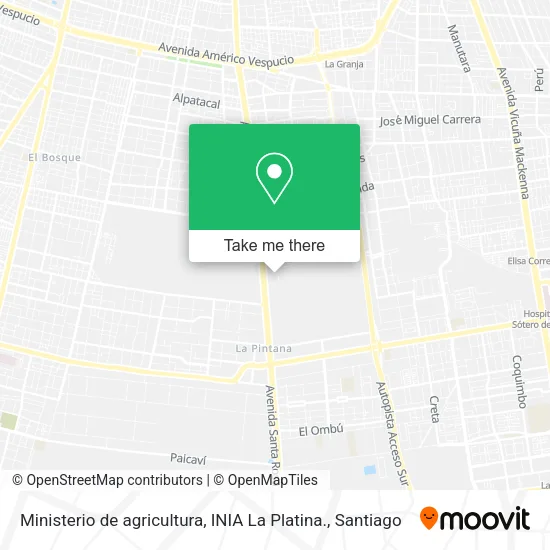 Mapa de Ministerio de agricultura, INIA La Platina.