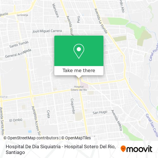 Hospital De Dia Siquiatria - Hospital Sotero Del Rio map