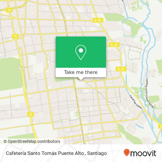 Mapa de Cafetería Santo Tomás Puente Alto.