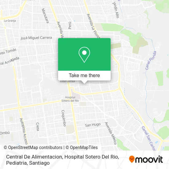 Central De Alimentacion, Hospital Sotero Del Rio, Pediatria map