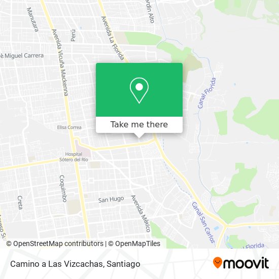 Camino a Las Vizcachas map