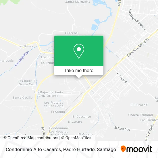 Condominio Alto Casares, Padre Hurtado map