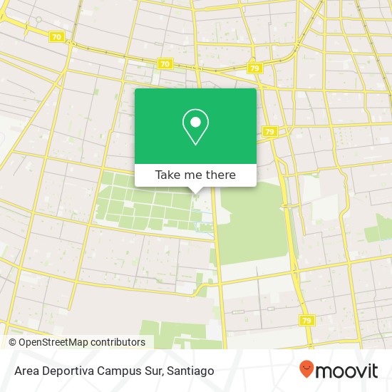 Mapa de Area Deportiva Campus Sur