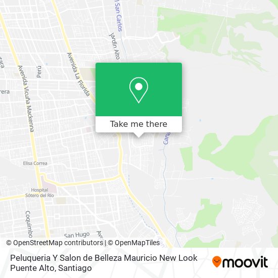 Peluqueria Y Salon de Belleza Mauricio New Look Puente Alto map