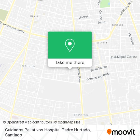 Cuidados Paliativos Hospital Padre Hurtado map