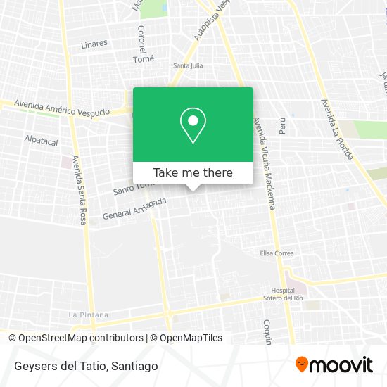 Geysers del Tatio map
