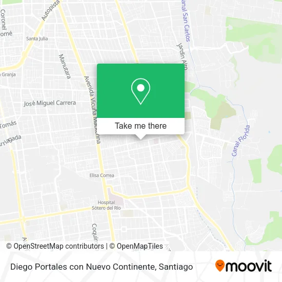 Diego Portales con Nuevo Continente map