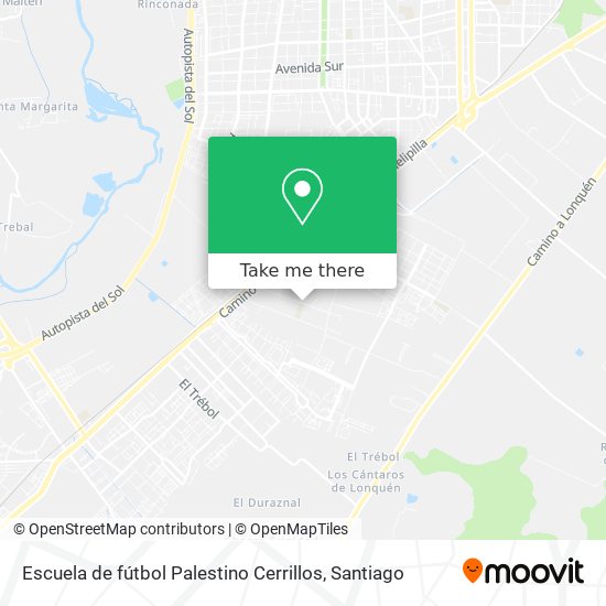 Escuela de fútbol Palestino Cerrillos map