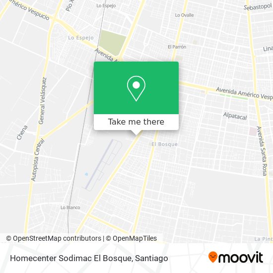 Homecenter Sodimac El Bosque map