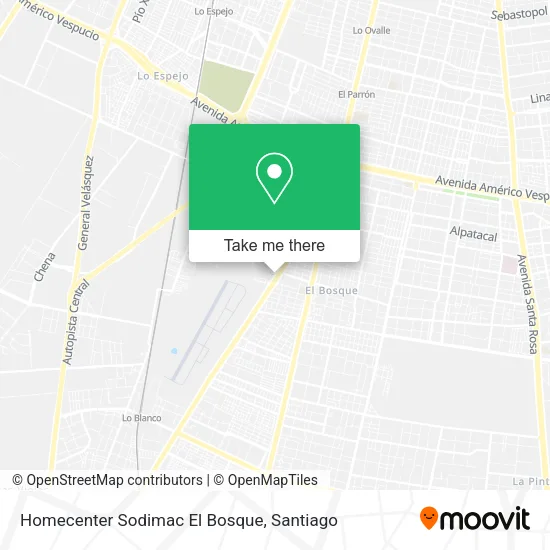Homecenter Sodimac El Bosque map