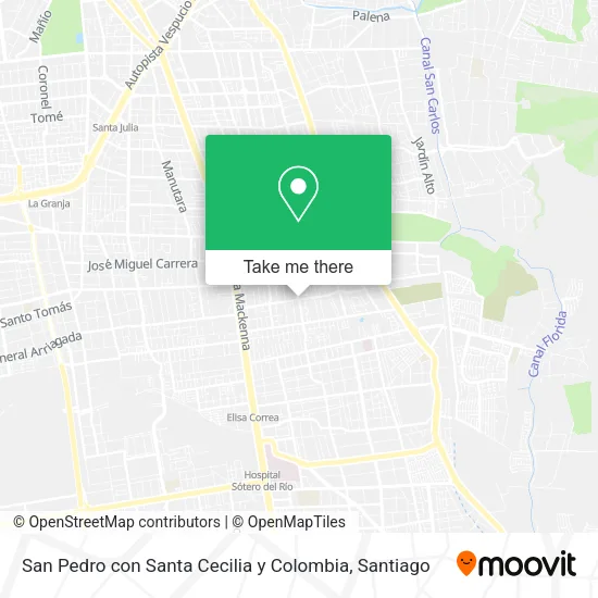 San Pedro con Santa Cecilia y Colombia map