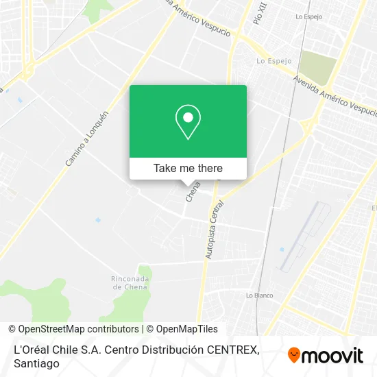 L'Oréal Chile S.A. Centro Distribución CENTREX map