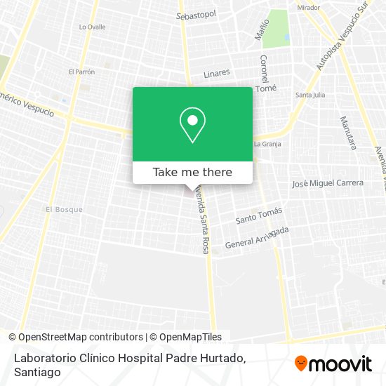 Laboratorio Clínico Hospital Padre Hurtado map