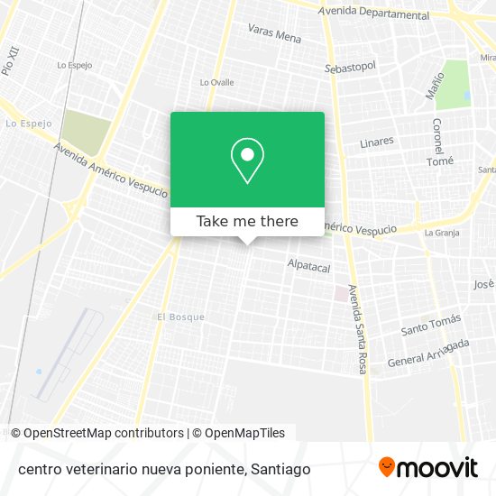 Mapa de centro veterinario nueva poniente