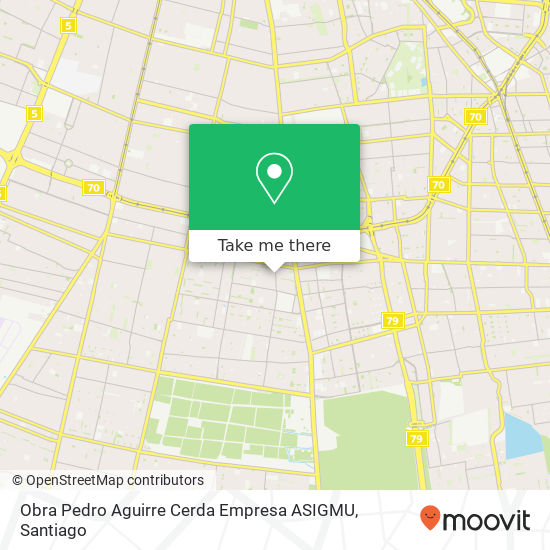 Obra Pedro Aguirre Cerda Empresa ASIGMU map