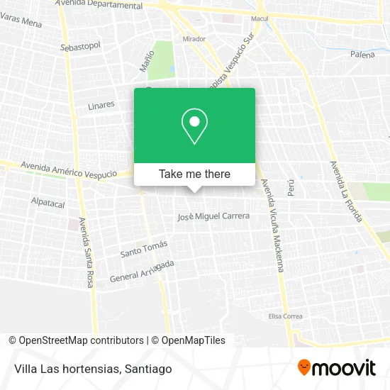 Villa Las hortensias map