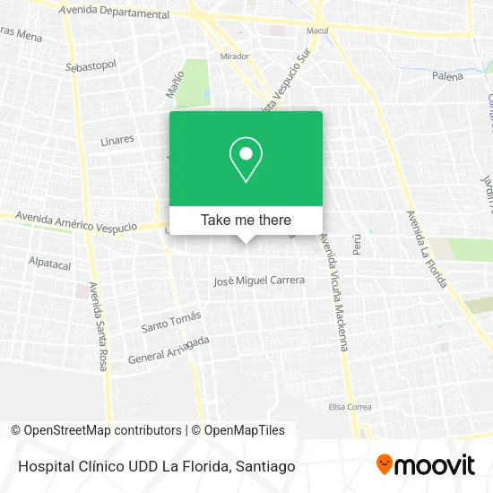 Hospital Clínico UDD La Florida map