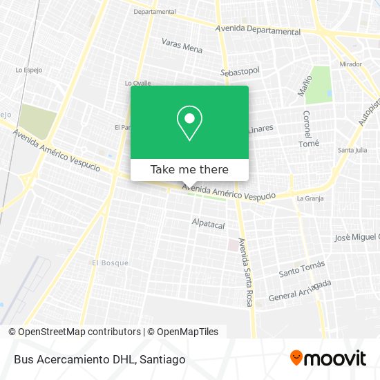Mapa de Bus Acercamiento DHL