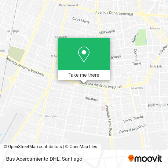 Mapa de Bus Acercamiento DHL