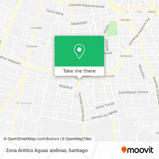 Zona Antilco Aguas andinas map