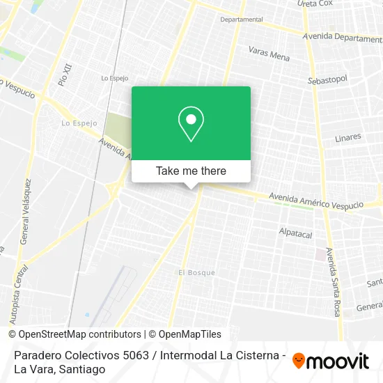 Paradero Colectivos 5063 / Intermodal La Cisterna - La Vara map
