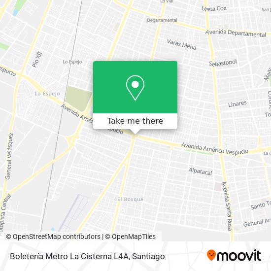 Boletería Metro La Cisterna L4A map