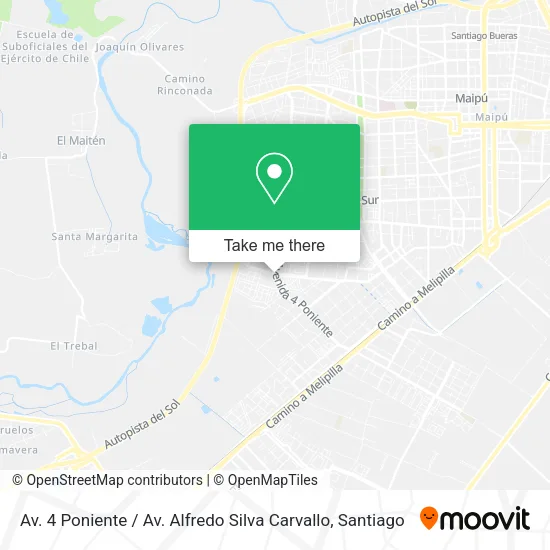 Av. 4 Poniente / Av. Alfredo Silva Carvallo map