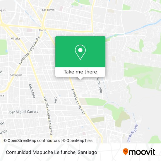 Comunidad Mapuche Lelfunche map