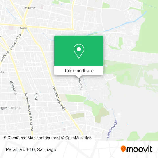 Paradero E10 map