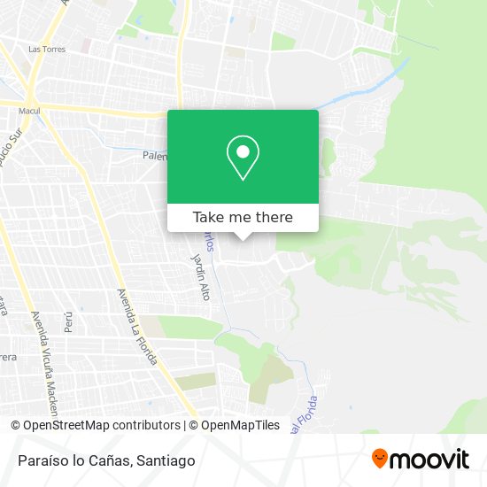 Paraíso lo Cañas map