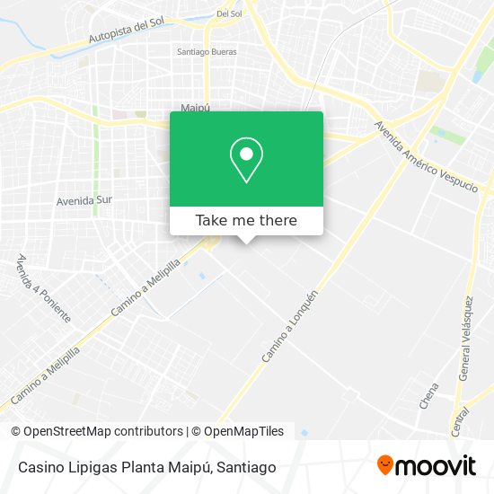 Casino Lipigas Planta Maipú map