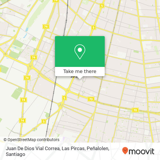 Mapa de Juan De Dios Vial Correa, Las Pircas, Peñalolen