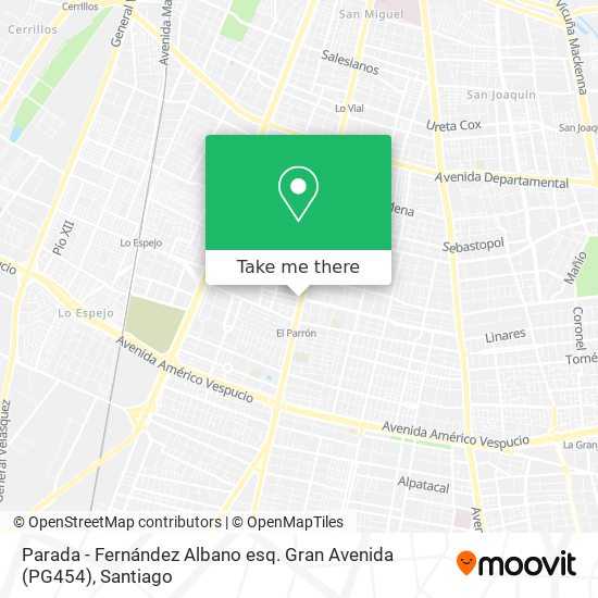 Mapa de Parada - Fernández Albano esq. Gran Avenida (PG454)