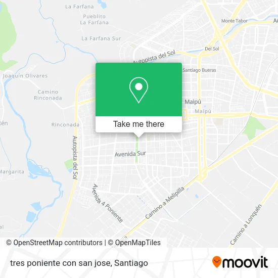 tres poniente con san jose map