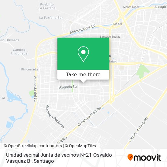Unidad vecinal Junta de vecinos N*21 Osvaldo Vásquez B. map