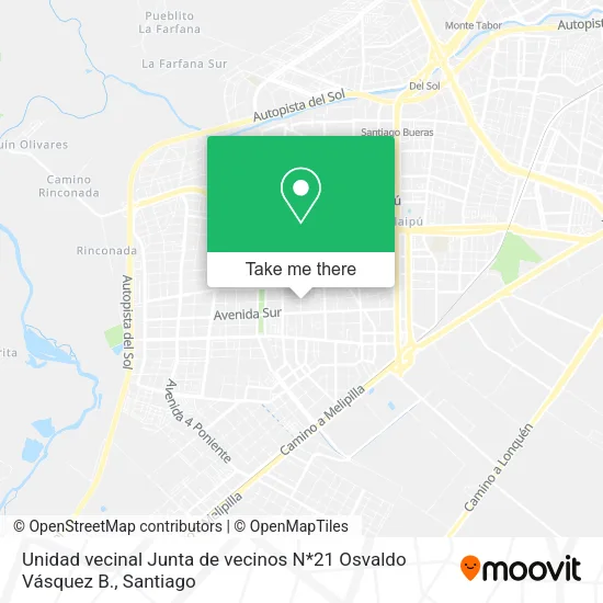 Unidad vecinal Junta de vecinos N*21 Osvaldo Vásquez B. map