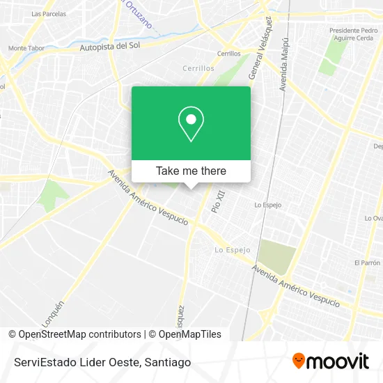 ServiEstado Lider Oeste map