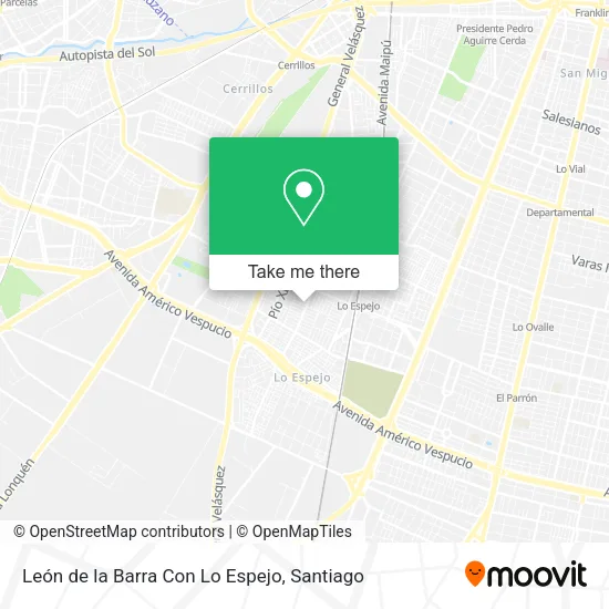 León de la Barra Con Lo Espejo map