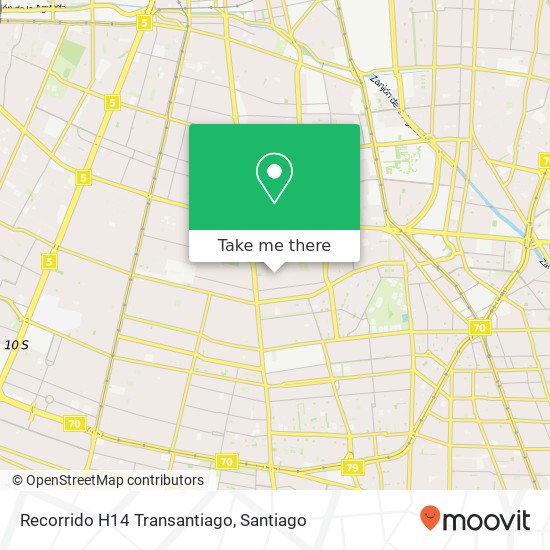 Recorrido H14 Transantiago map