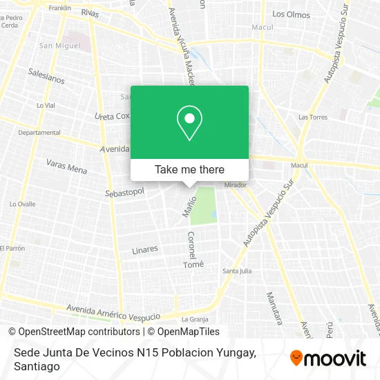 Sede Junta De Vecinos N15 Poblacion Yungay map