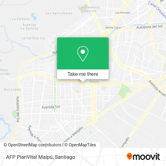 Mapa de AFP PlanVital Maipú