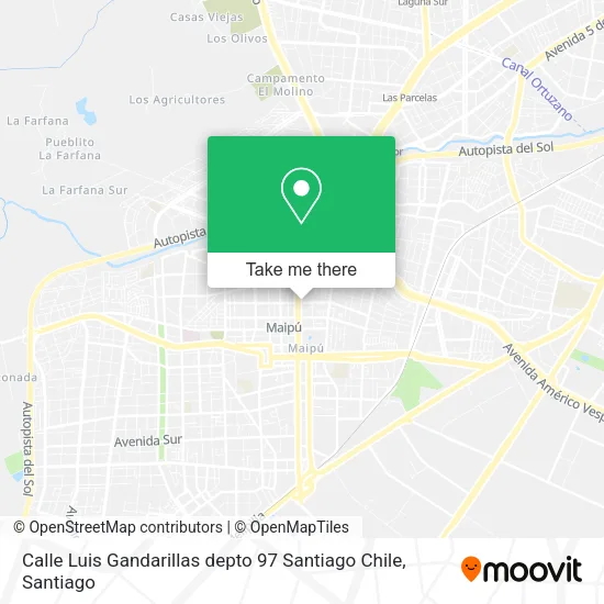 Mapa de Calle Luis Gandarillas depto 97 Santiago Chile