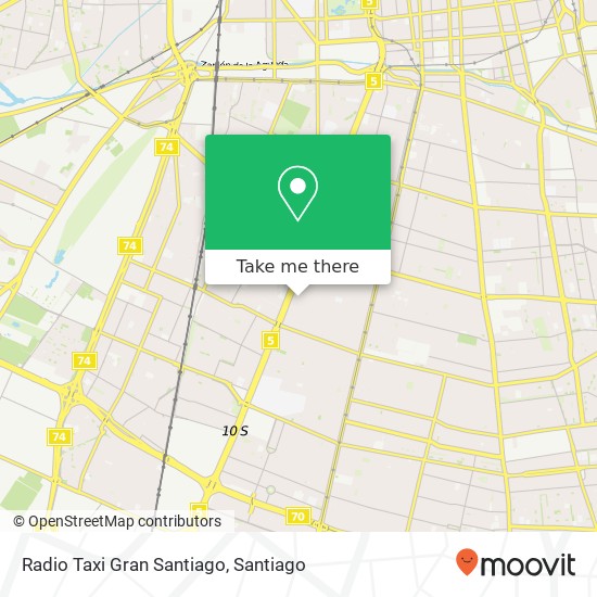 Mapa de Radio Taxi Gran Santiago